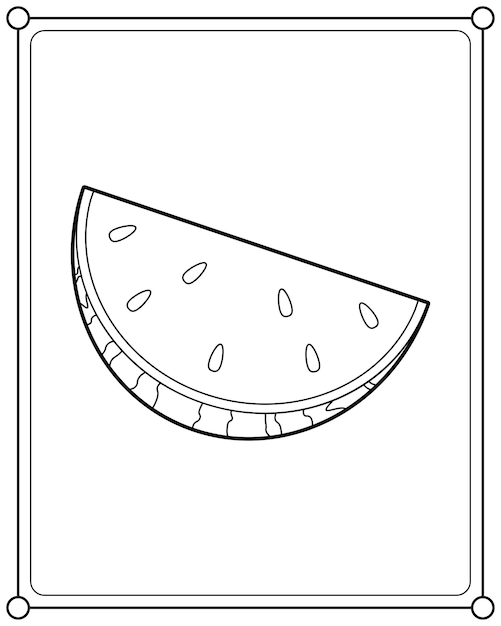 Vetor melancia fresca adequada para ilustração vetorial de página para colorir infantil