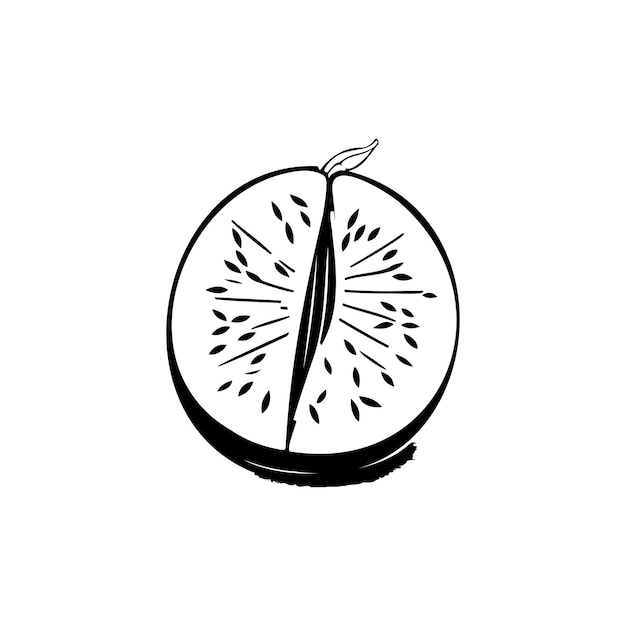 Melão ícone mão desenhar cor preta elemento vetor logotipo de frutas de ação de graças e símbolo perfeito