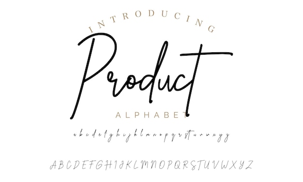 Melhor Alfabeto Pintura Pincel de Beleza Script Logotipo Letra de fonte manuscrita