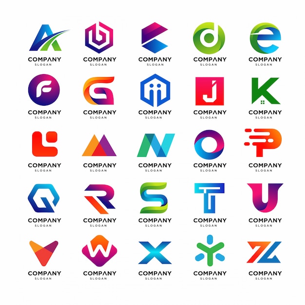 Vetor melhor coleção de modelos de logotipo de letra a z