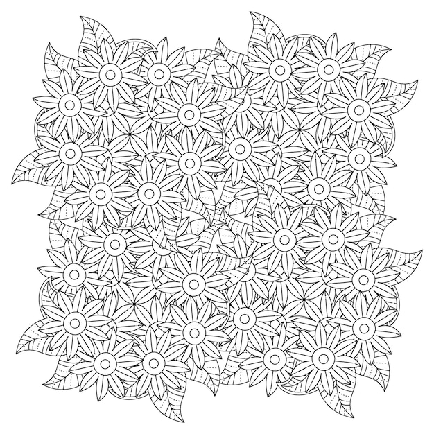 Melhor desenho de mandala de flores para colorir