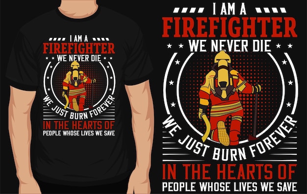 Vetor melhor design de camiseta de gráficos de bombeiros