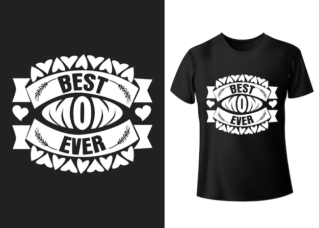 Melhor design de camiseta de tipografia criativa para o dia das mães da melhor mãe de todos os tempos