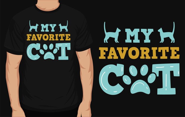 Melhor design de camiseta tipográfica de gatos