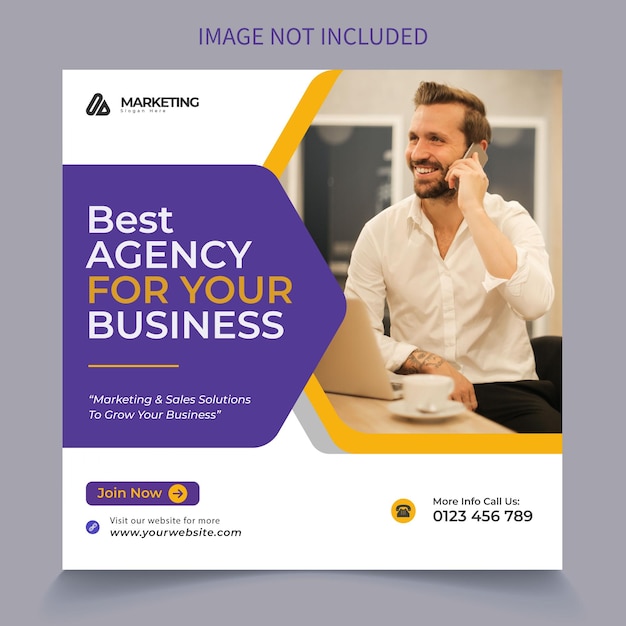 Melhor design de modelo de postagem de mídia social premium mínimo para sua empresa digital
