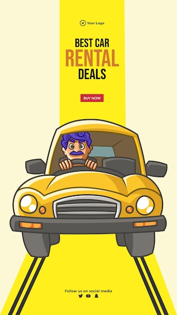 Melhor design de modelo de retrato de ofertas de aluguel de carros