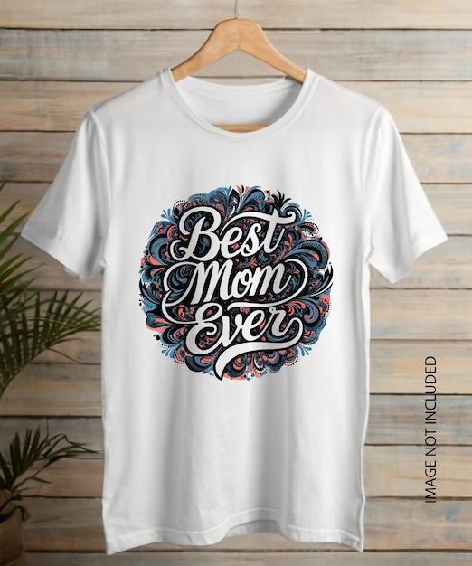 Vetor melhor modelo de t-shirt com letra, logotipo e impressão pronta