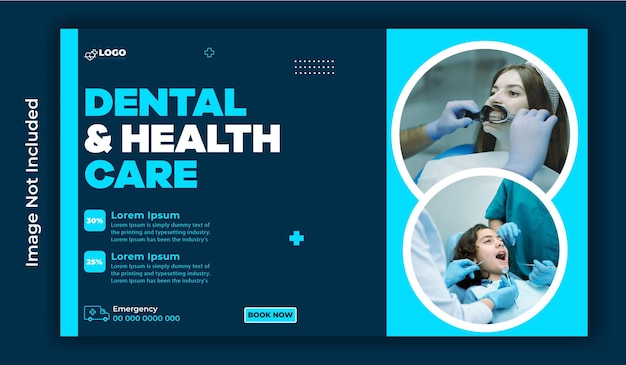 Melhor projeto de modelo de banner dental para a web