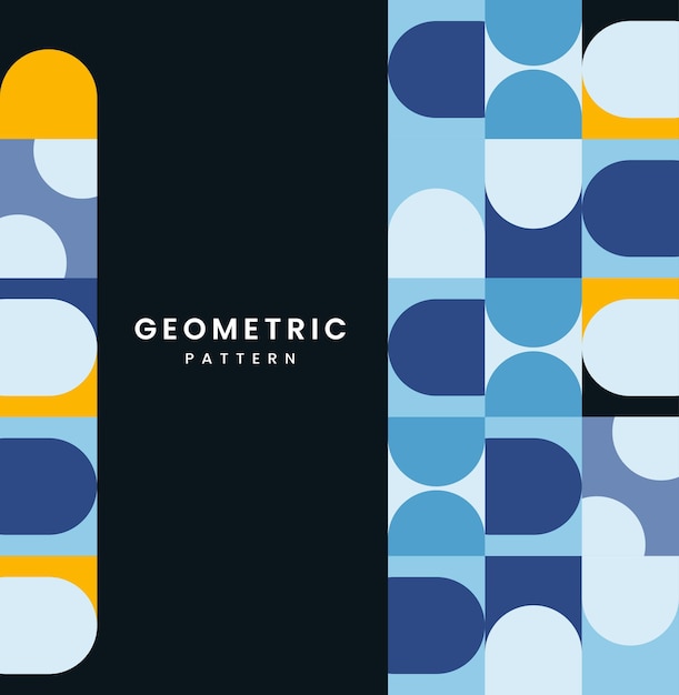 Melhores formas geométricas com texto azul e branco moderno Formas geométricas curvadas