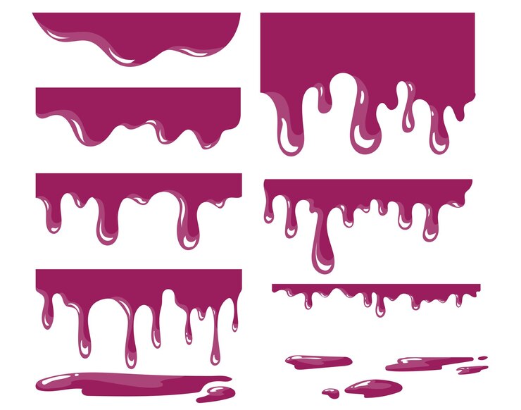 Melting Paint Dripping vetor conjunto clipart