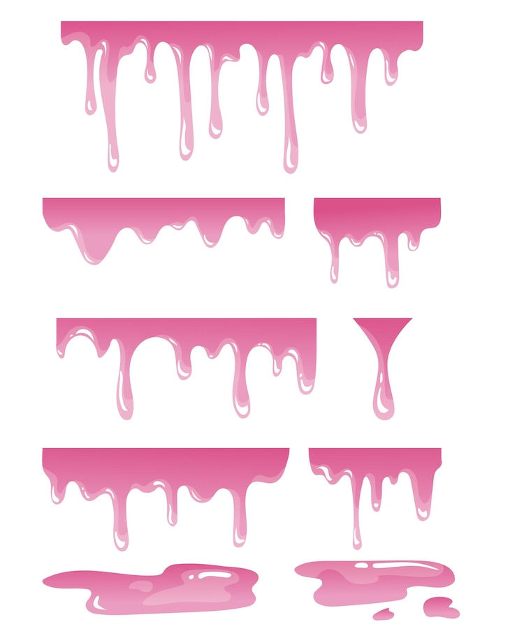Vetor melting paint dripping vetor conjunto clipart