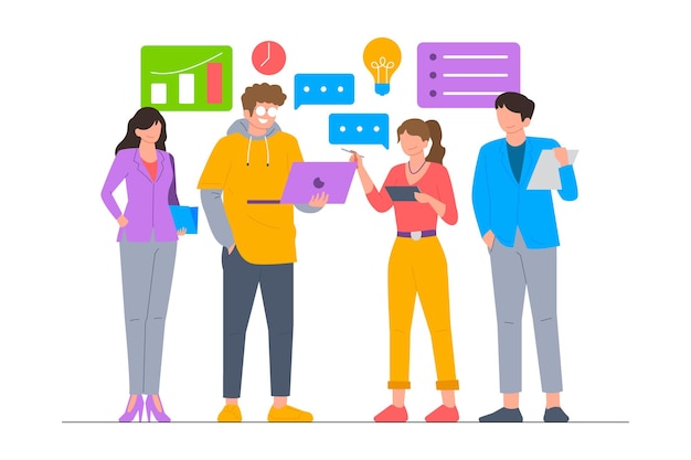 Membro da equipe de negócios definir ilustração vetorial