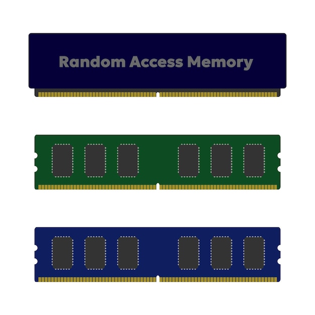 memória de acesso aleatório ou RAM ícone de computador ilustração vetorial design plano