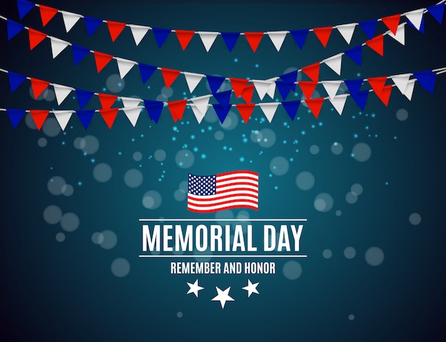 Memorial day em plano de fundo eua