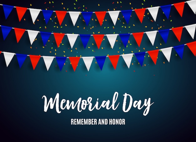 Memorial day em plano de fundo eua