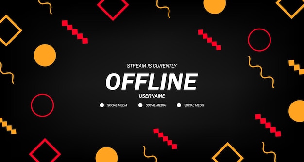 Memphis abstrato moderno para fluxo offline twitch moderno