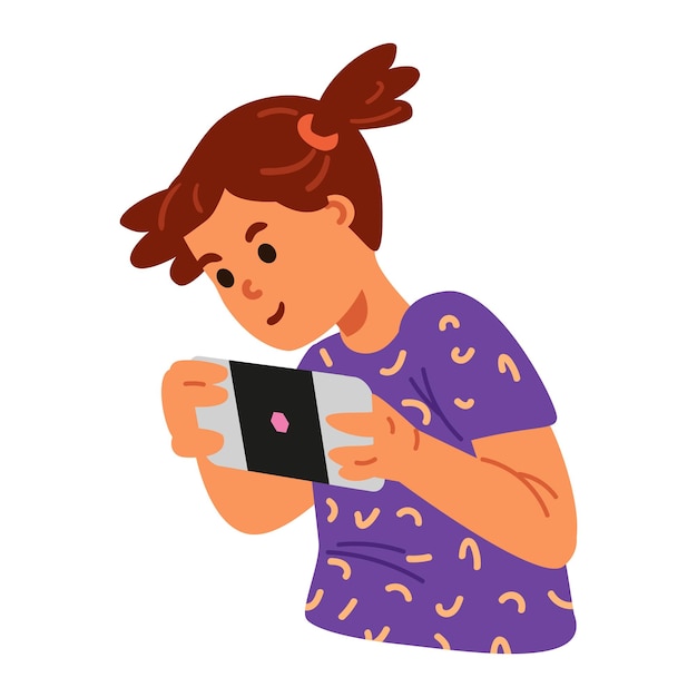 Menina a brincar com o smartphone.