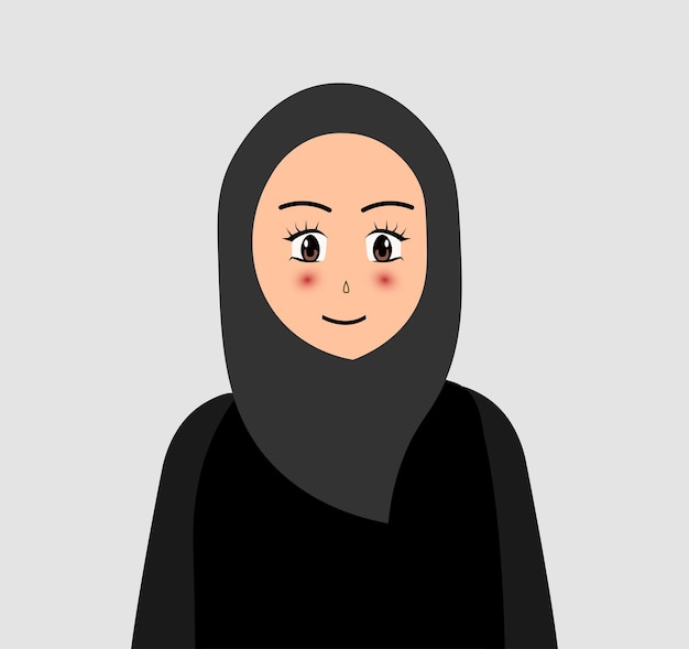 Vetor menina árabe vestindo abaya e hijab