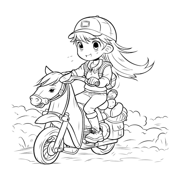 Desenho de moto com mulher para colorir - Mais Educativo