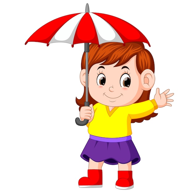 menina com um guarda-chuva