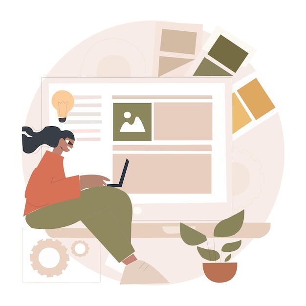 Menina com um laptop.