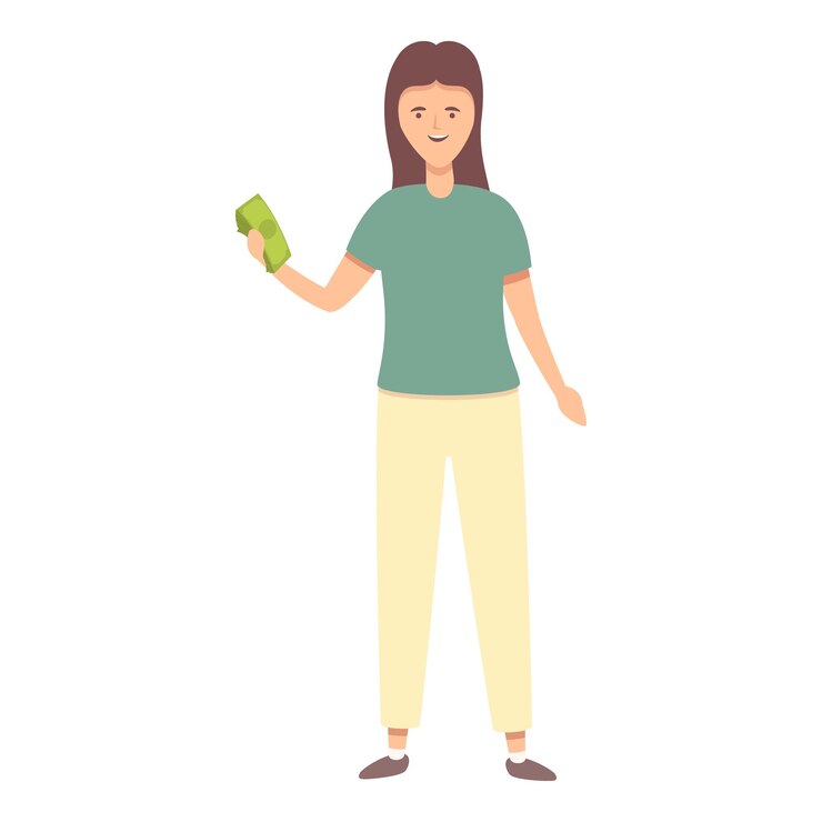 Vetor menina dinheiro pegar ícone desenho animado vetor finanças criança crianças futuro