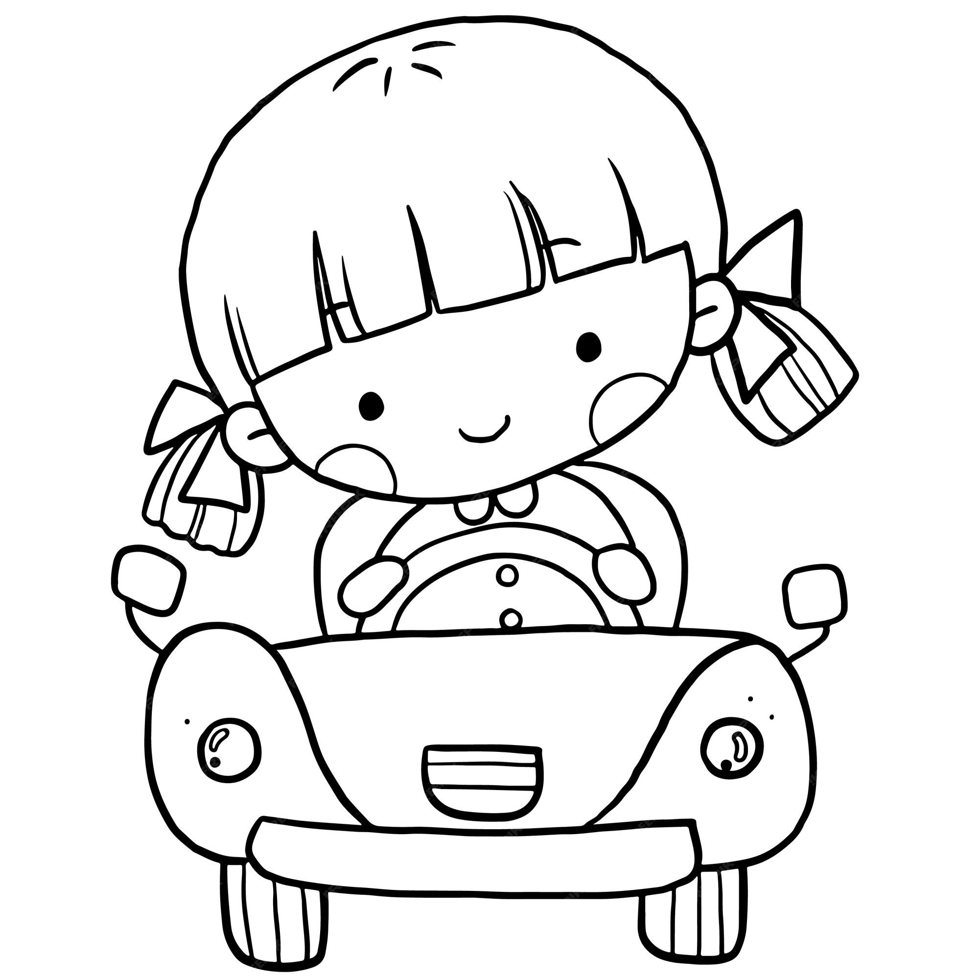 Desenho De Esboço Página Coloração Animado Kawaii Fofo Vetor PNG , Desenho  De Carro, Desenho De Desenho Animado, Desenho Kawaii Imagem PNG e Vetor  Para Download Gratuito