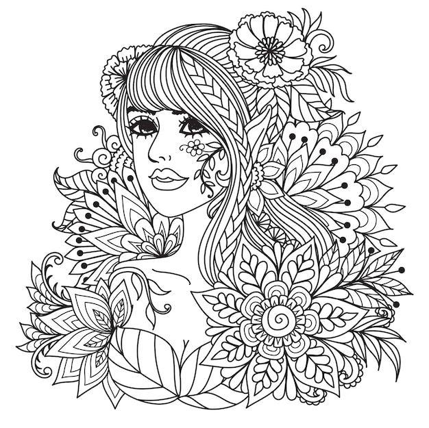 Desenho de Mandala de flor de primavera para Colorir - Colorir.com