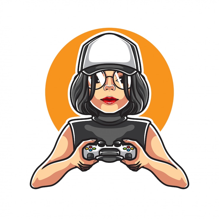 Vetor menina gamers ilustração
