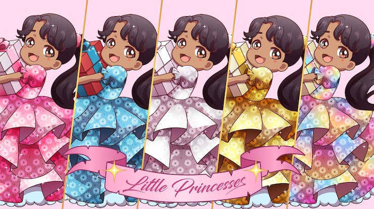 Vetor menina pequena princesa convite de aniversário