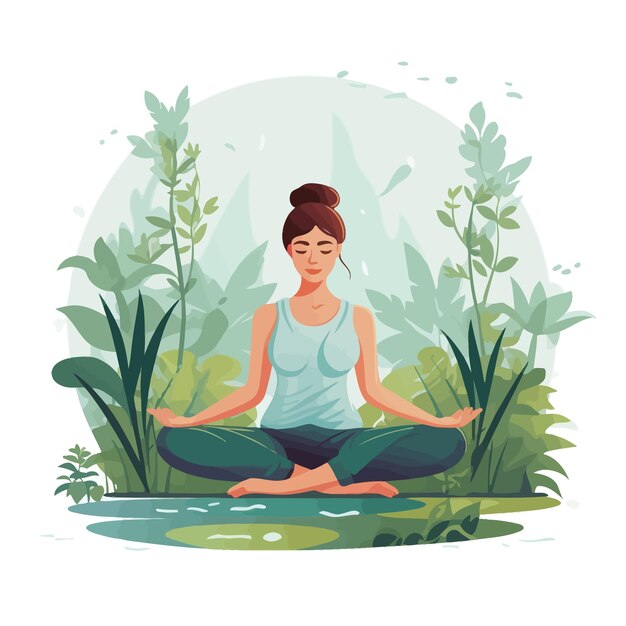 Menina_practicando_yoga_no_jardim_vector