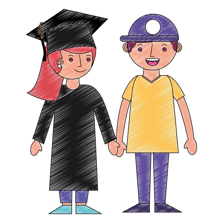 Vetor menina se formou com personagens de avatares de menino
