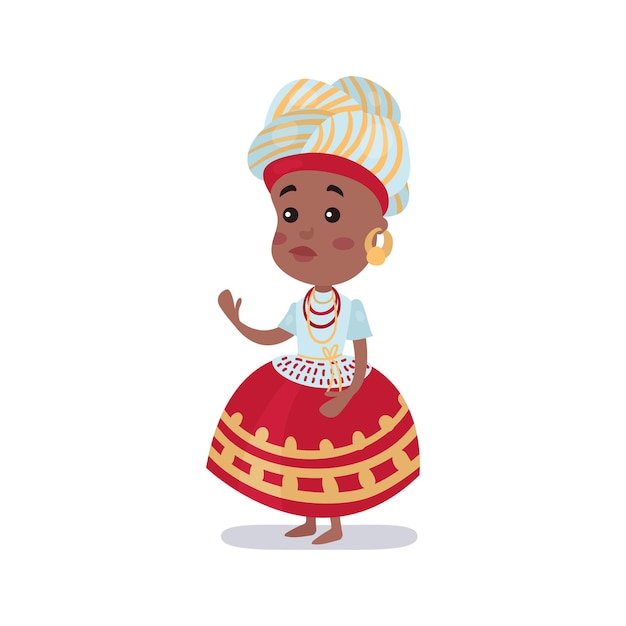 Menina vestindo o traje nacional do brasil ilustração vetorial colorida em um fundo branco.