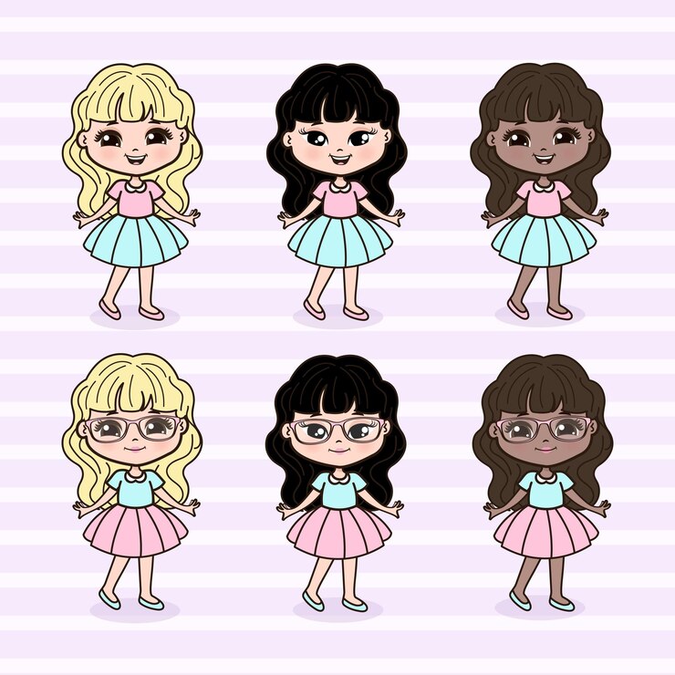 Vetor meninas bonitos