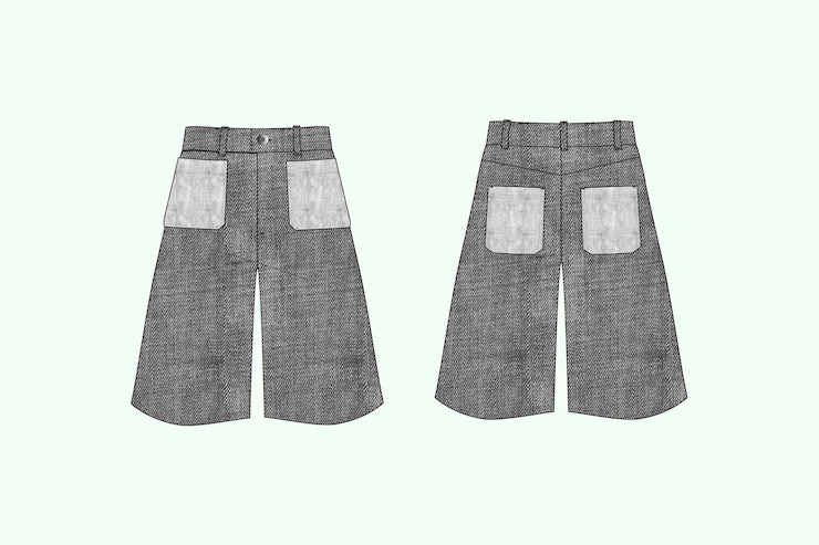 Vetor meninas de calça curta