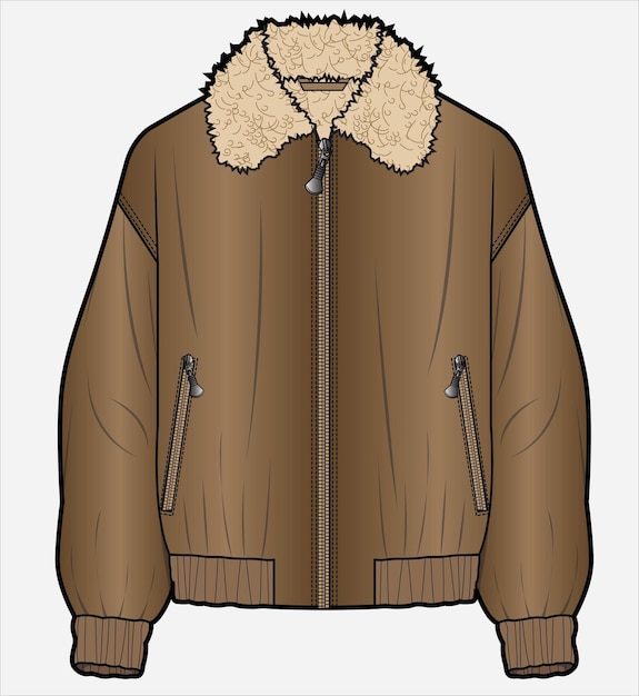 Vetor meninas e mulheres exterior inverno usam jaqueta ilustração vetorial