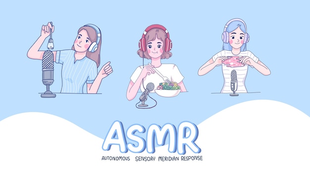 Meninas fazem personagem de desenho animado asmr.