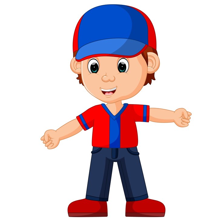 menino bonito dos desenhos animados posando