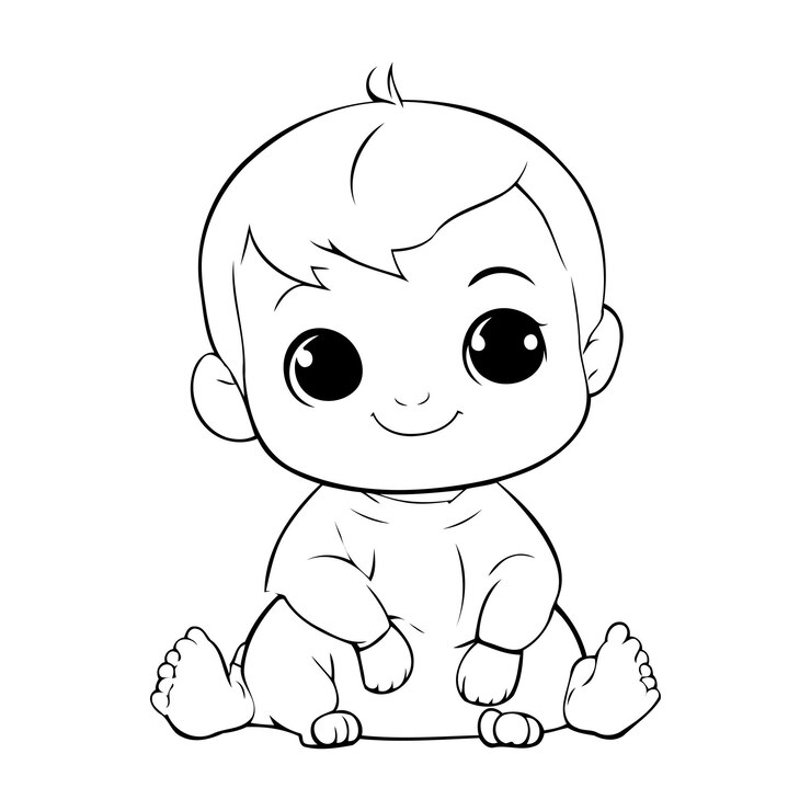 Vetor menino bonito isolado na ilustração vetorial de fundo branco para livro de colorir