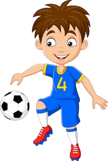 Um, Menino, Jogando, Futebol, Desenho Animado Royalty Free SVG, Cliparts,  Vetores, e Ilustrações Stock. Image 64672519