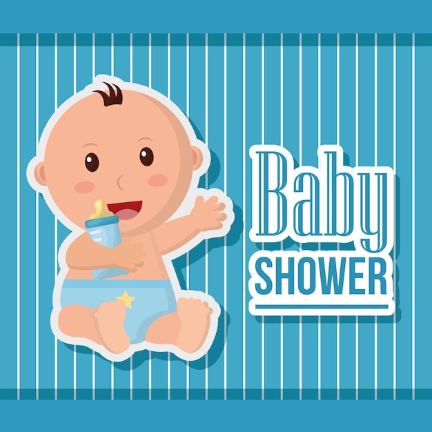menino do chuveiro de bebê