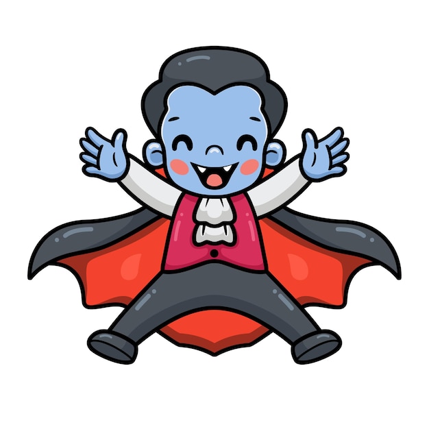 Menino fofo desenho de drácula posando