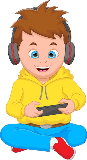menino e menina com dinheiro e jogar personagem de desenho animado do  console de jogos 11764822 Vetor no Vecteezy