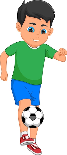 Um, Menino, Jogando, Futebol, Desenho Animado Royalty Free SVG, Cliparts,  Vetores, e Ilustrações Stock. Image 64672519