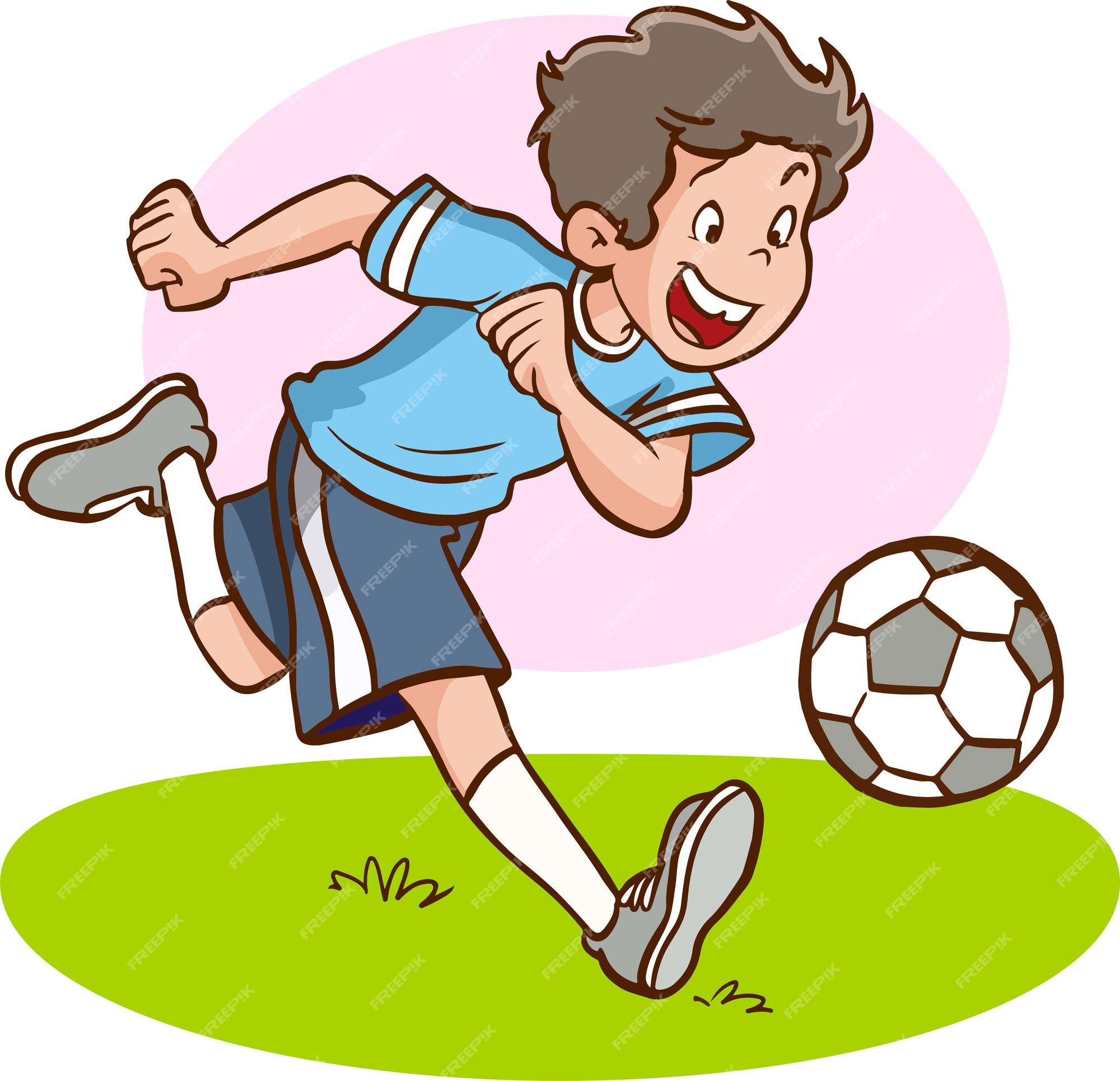 Menino E Jogador De Futebol Adulto Jogando Futebol, Escolha Do Conceito De  Profissão, Ilustração Vetorial Dos Desenhos Animados, Com Espaço Para  Texto. Jogador De Futebol Profissional E Menino Jogando Futebol  Ilustraciones svg