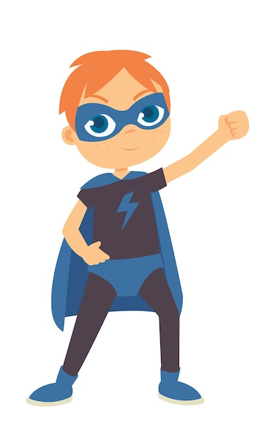 Menino jovem, desgastar, superhero, traje