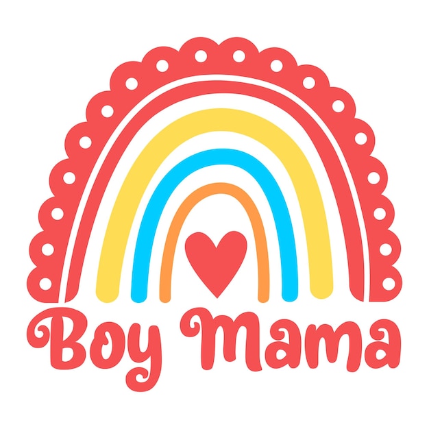 Menino Mama Boho Arco-íris Padrão de Coração Arco-Íris Cricut Arco-Íris com Coração