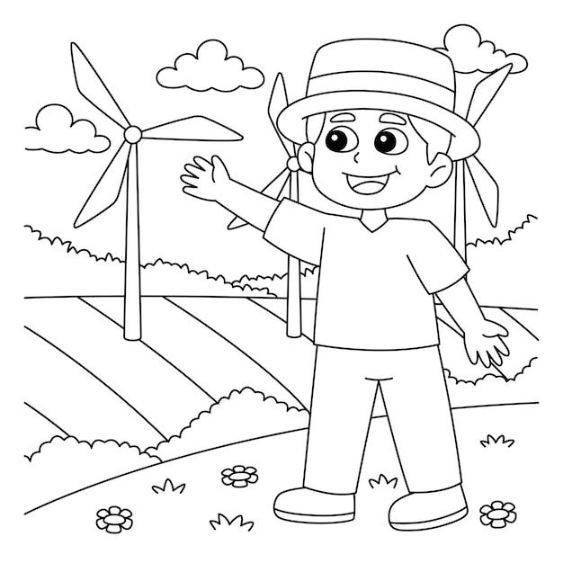 Desenho de Moinho de vento para Colorir - Colorir.com