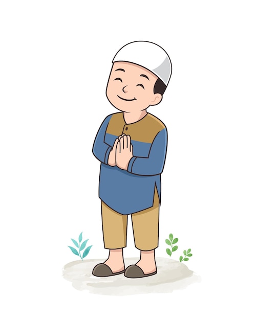 menino muçulmano amigável
