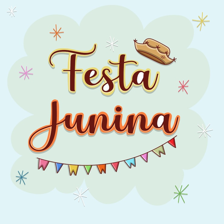 Vetor mensagem de festa da bannerjunina